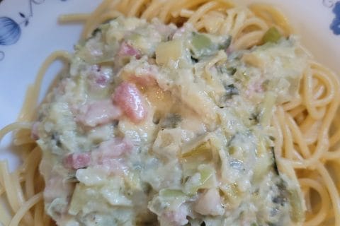 Cliquez pour zoomer ! Tagliatelles à la crème de poireaux Thermomix par AudreyM27