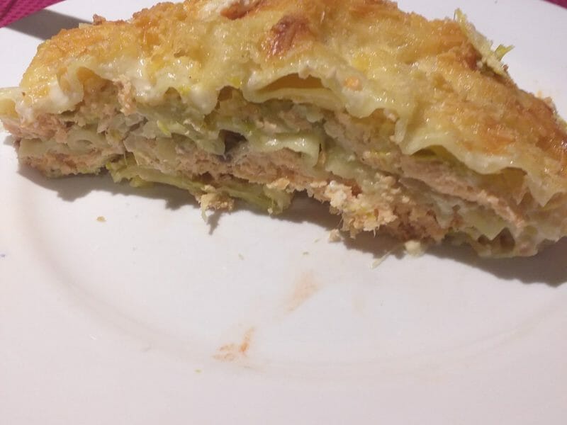 Cliquez pour zoomer ! Lasagnes au saumon et poireaux Thermomix par anneheude