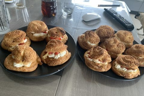 Cliquez pour zoomer ! Choux craquelin fraises chantilly Thermomix par pauline_502