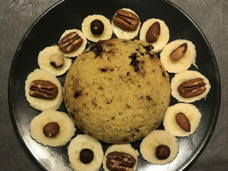 Cliquez pour zoomer ! Bowl cake banane et pépites de chocolat Thermomix par mama73