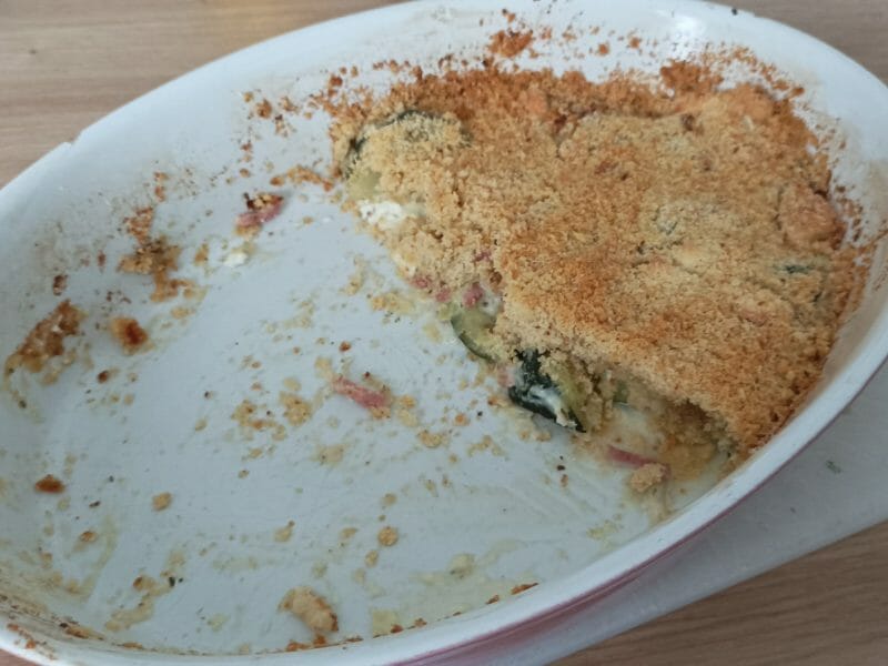 Cliquez pour zoomer ! Crumble courgettes, chèvre et lardons Thermomix par kmenbert