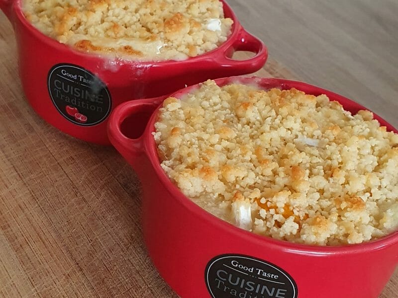 Cliquez pour zoomer ! Crumble courgettes, chèvre et lardons Thermomix par Élise 🍄