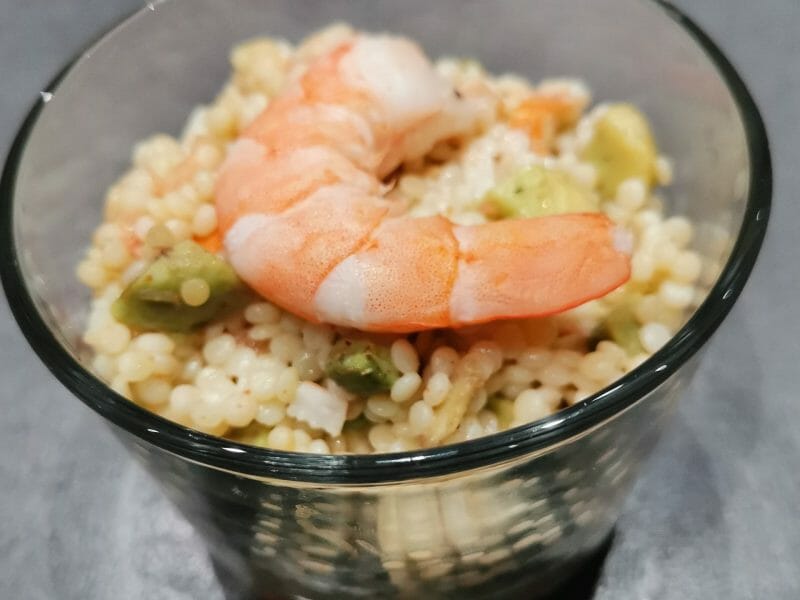 Cliquez pour zoomer ! Salade de perles aux crevettes, pamplemousse et avocat Thermomix par marine295