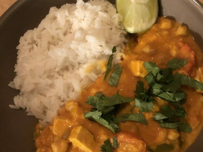 Curry de pois chiches au lait de coco au Thermomix - Cookomix