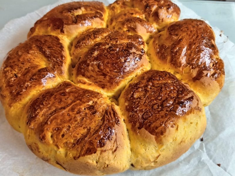 Cliquez pour zoomer ! Pão de Abóbora – Brioche à la courge Thermomix par sitou