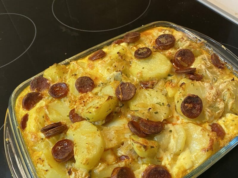 Cliquez pour zoomer ! Gratin de pommes de terre au chorizo Thermomix par ornellacdc
