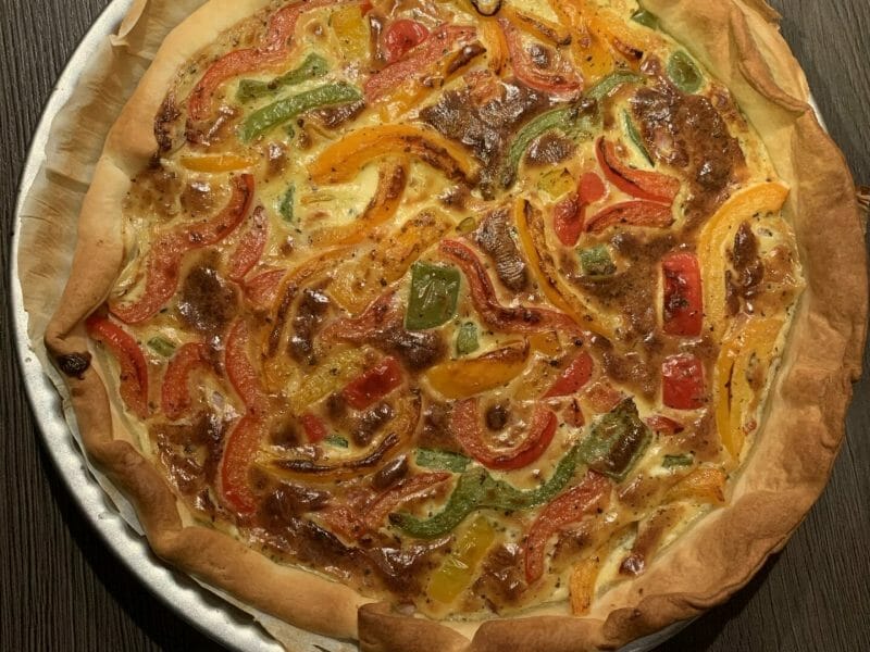 Cliquez pour zoomer ! Quiche poivrons et courgettes Thermomix par gelus
