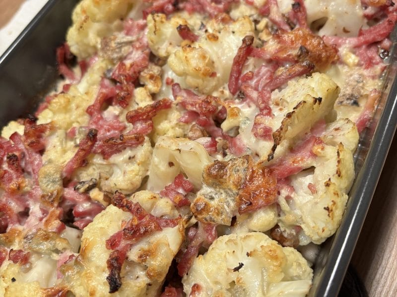Cliquez pour zoomer ! Gratin de chou-fleur au gorgonzola et aux noix Thermomix par Peuz