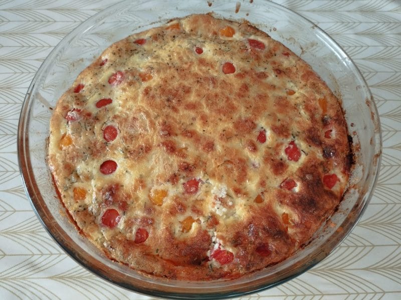Cliquez pour zoomer ! Clafoutis tomates cerises et fromage de chèvre Thermomix par grandedelph