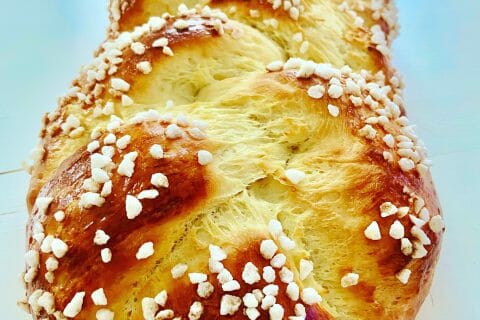 Cliquez pour zoomer ! Brioche tressée à la mie filante au Thermomix