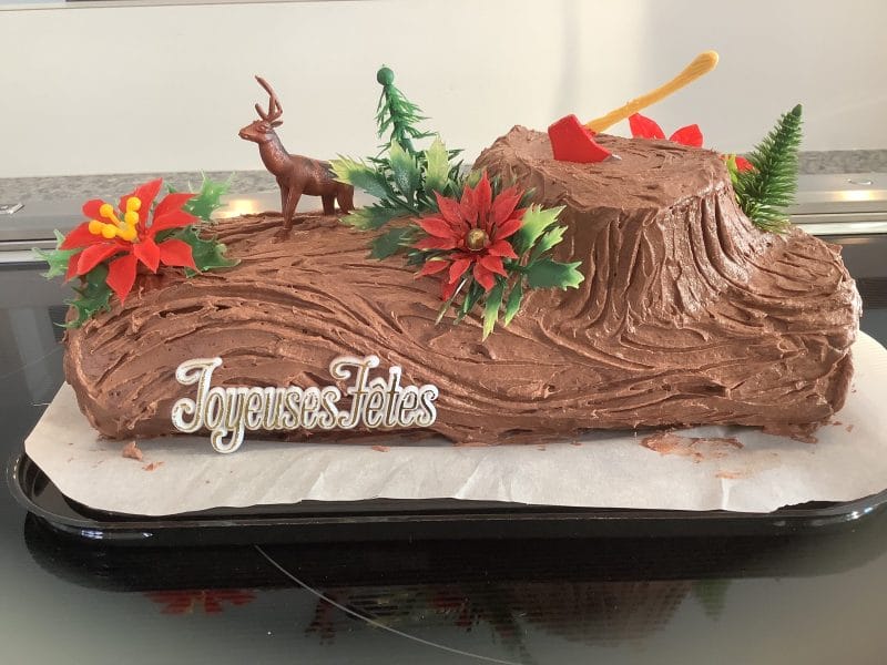 Cliquez pour zoomer ! Bûche de Noël framboises et chocolat blanc Thermomix par sonia_242