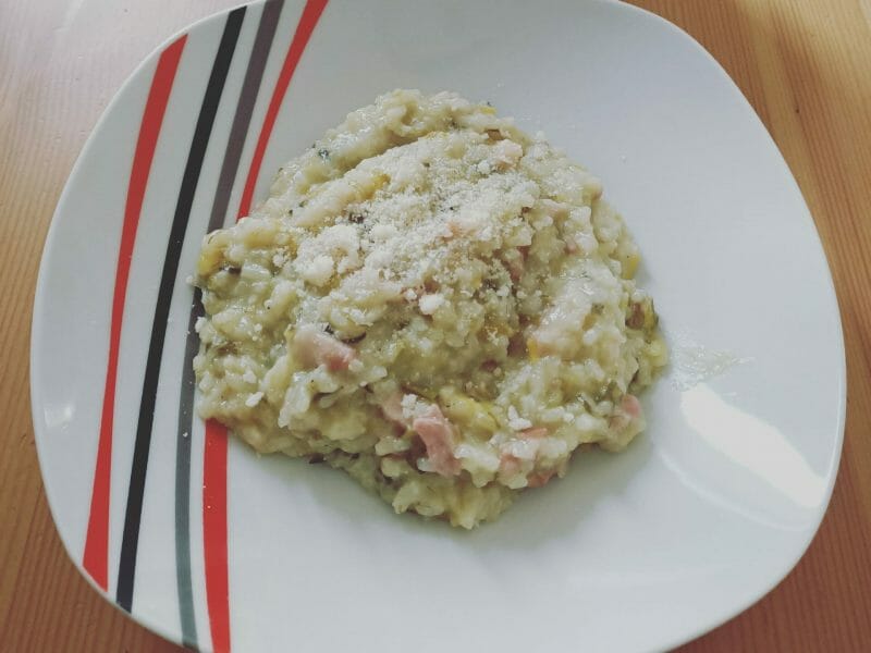 Cliquez pour zoomer ! Risotto poireaux et lardons Thermomix par sandratche