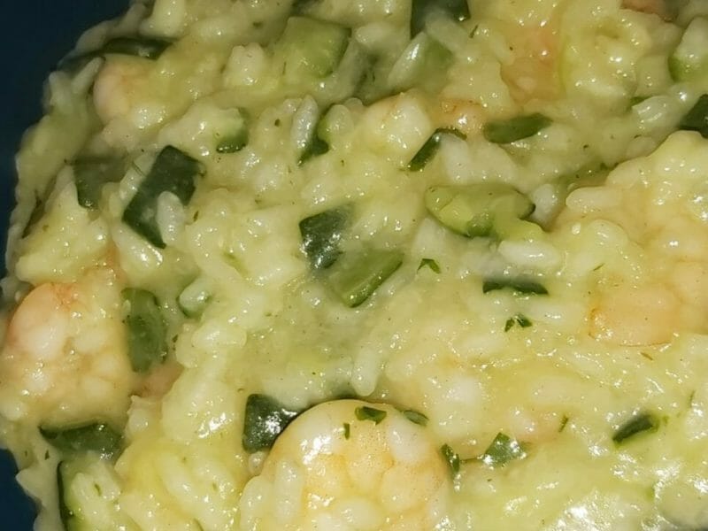 Risotto courgettes et crevettes au Thermomix - Cookomix
