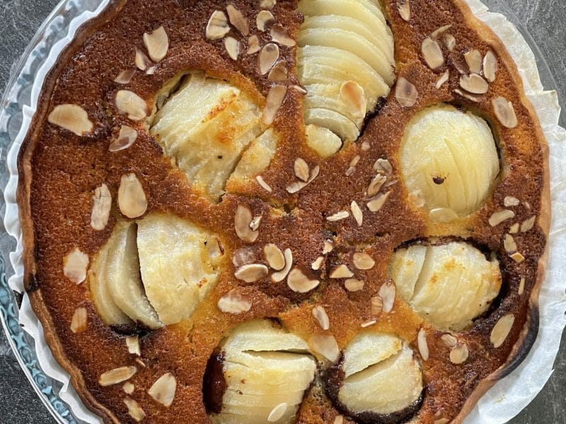 Cliquez pour zoomer ! Tarte aux poires sur lit de chocolat Thermomix par Stéphanie