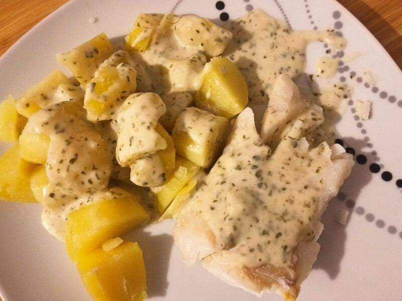 Cliquez pour zoomer ! Filet de cabillaud et sa sauce persillée Thermomix par Moumoutella