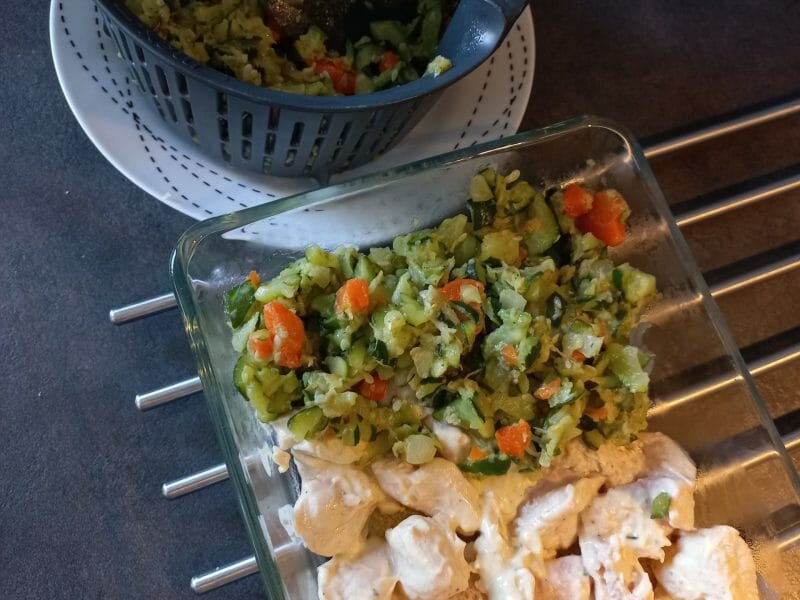 Cliquez pour zoomer ! Crumble poulet, courgettes et parmesan Thermomix par helene@29