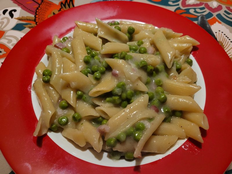 Cliquez pour zoomer ! Pâtes aux petits pois et lardons Thermomix par pauline_538