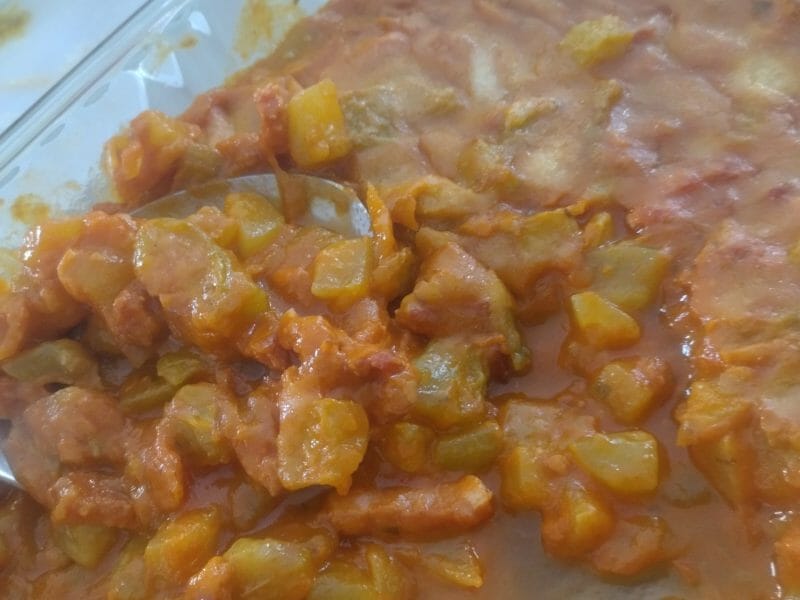 Cliquez pour zoomer ! Concombre cuit lardons tomate paprika Thermomix par floaldeia