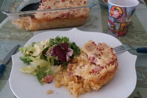 Cliquez pour zoomer ! Gratin de fusilli au jambon au Thermomix