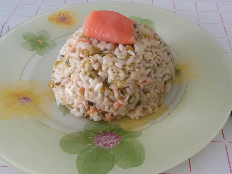 Risotto poireaux et saumon fumé au Thermomix - Cookomix