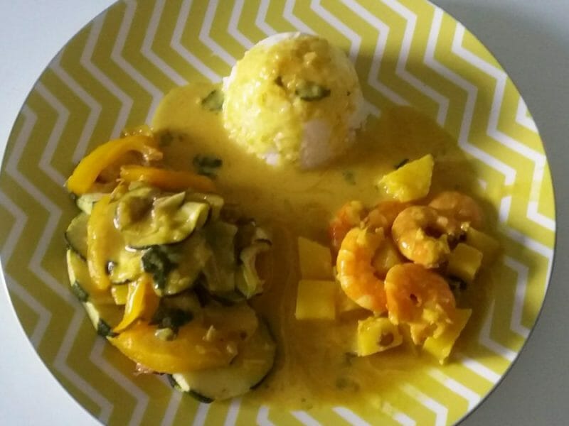 Cliquez pour zoomer ! Curry de crevettes au lait de coco Thermomix par Adenium13