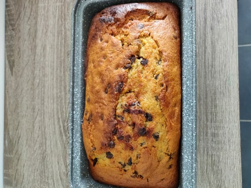 Cliquez pour zoomer ! Cake banane et pépites de chocolat Thermomix par delphine7508