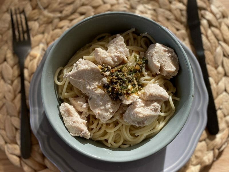 Cliquez pour zoomer ! Spaghetti à l’ail et à l’huile d’olive Thermomix par jess_71