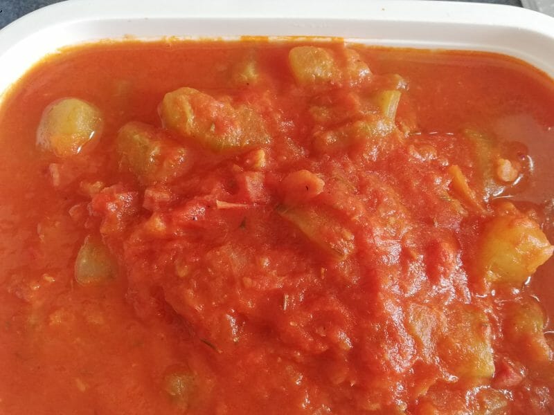 Cliquez pour zoomer ! Concombre cuit lardons tomate paprika Thermomix par panzi