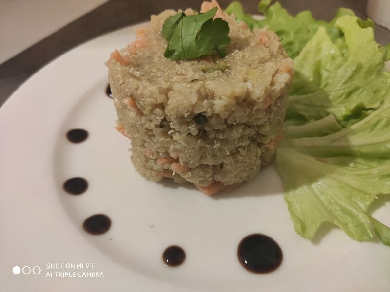 Cliquez pour zoomer ! Risotto de quinoa, courgettes et saumon Thermomix par mb35