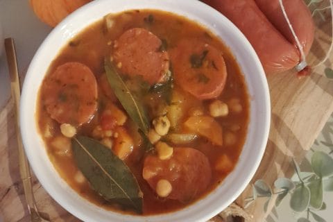 Cliquez pour zoomer ! Ragoût de pois chiches au chorizo et épinards Thermomix par zozofat