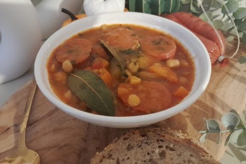 Cliquez pour zoomer ! Ragoût de pois chiches au chorizo et épinards Thermomix par zozofat