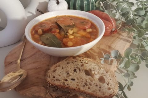 Cliquez pour zoomer ! Ragoût de pois chiches au chorizo et épinards Thermomix par zozofat