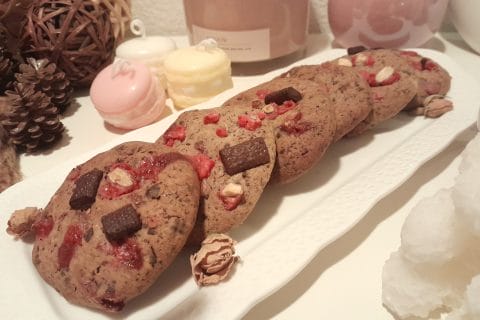 Cliquez pour zoomer ! Cookies aux éclats de pralines roses et pépites de chocolat Thermomix par zozofat
