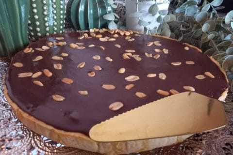 Cliquez pour zoomer ! Tarte au chocolat et cacahuètes caramélisées Thermomix par zozofat