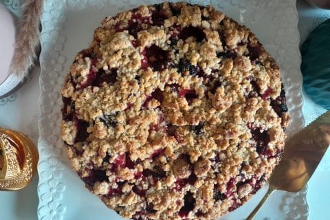 Cliquez pour zoomer ! Tarte aux myrtilles façon crumble Thermomix par zozofat
