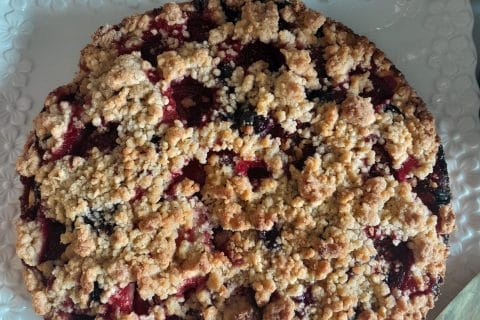 Cliquez pour zoomer ! Tarte aux myrtilles façon crumble Thermomix par zozofat