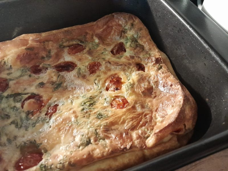 Cliquez pour zoomer ! Clafoutis tomates cerises et fromage de chèvre Thermomix par zozofat