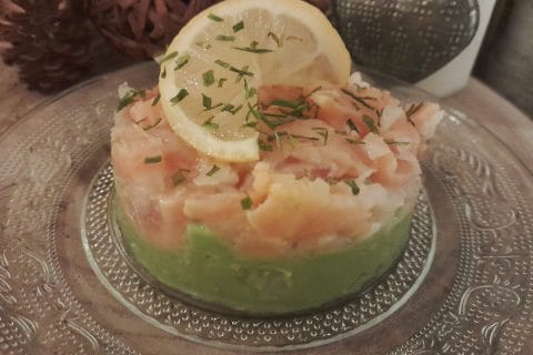 Cliquez pour zoomer ! Tartare aux 2 saumons sur purée d’avocat Thermomix par zozofat
