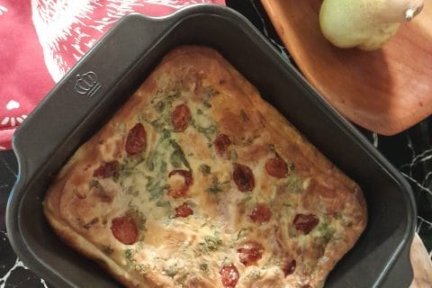 Cliquez pour zoomer ! Clafoutis tomates cerises et fromage de chèvre Thermomix par zozofat