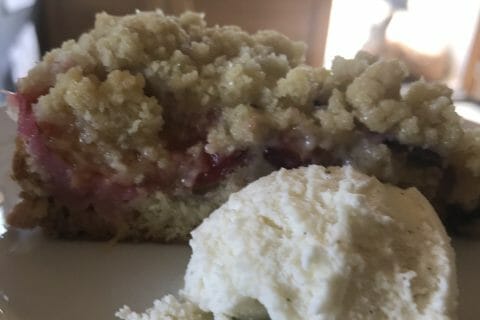 Cliquez pour zoomer ! Crumb cake aux prunes Thermomix par Alphilo