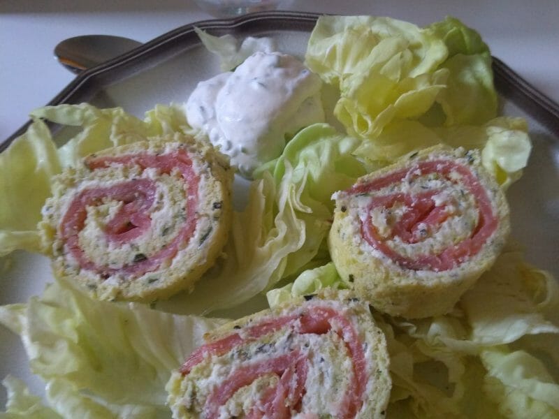 Cliquez pour zoomer ! Roulé aux courgettes et au saumon fumé Thermomix par Géraldine14