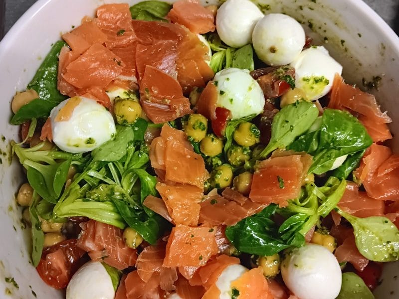 Cliquez pour zoomer ! Salade de pois chiches au pesto Thermomix par pnat33