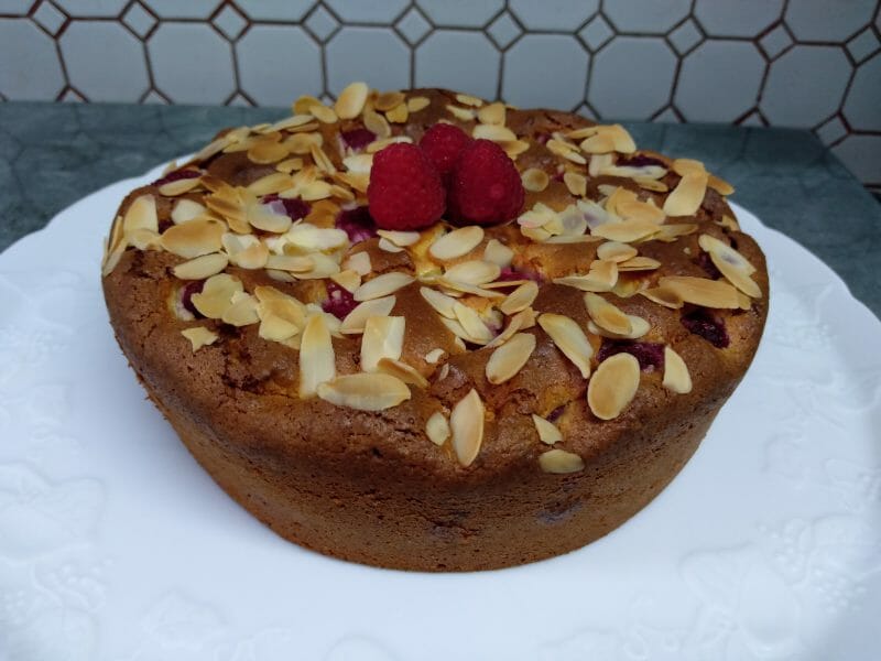 Cliquez pour zoomer ! Gâteau à la ricotta, amandes et framboises Thermomix par pnat33