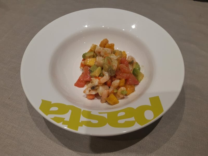 Cliquez pour zoomer ! Ceviche de crevettes, mangue, avocat Thermomix par Fafa26