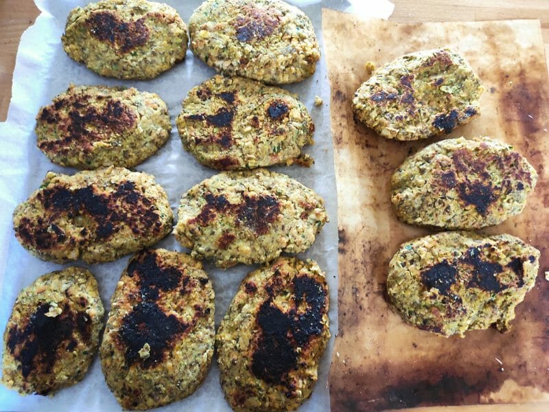 Cliquez pour zoomer ! Steaks lentilles, pois chiches, courgettes Thermomix par Nanooo