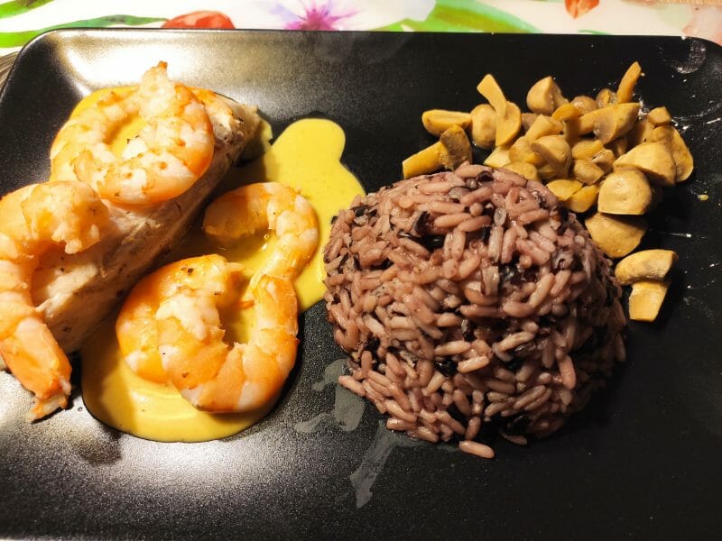 Cliquez pour zoomer ! Filets de sole aux crevettes et champignons Thermomix par Nanooo