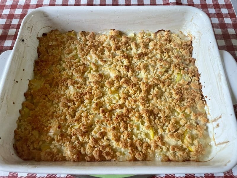 Cliquez pour zoomer ! Crumble courgettes, chèvre et lardons Thermomix par justmais