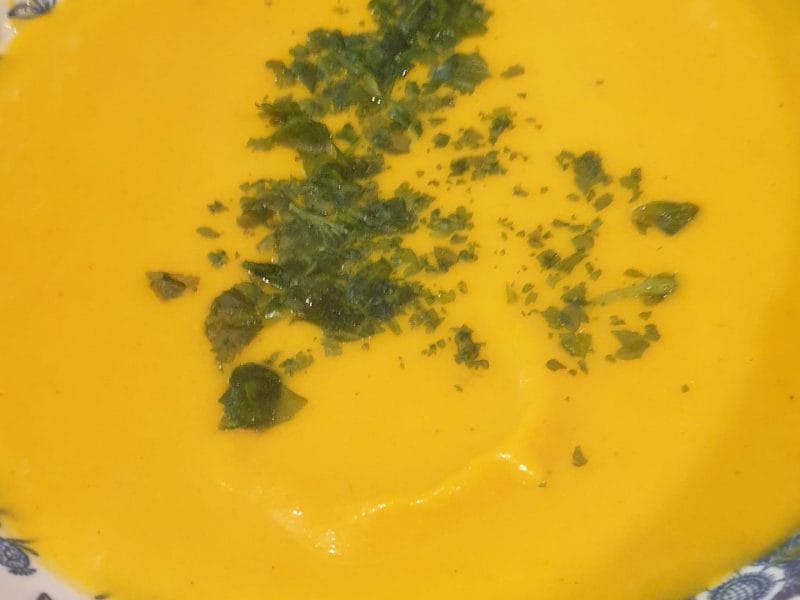 Cliquez pour zoomer ! Crème de potiron et carottes au lait de coco Thermomix par madref