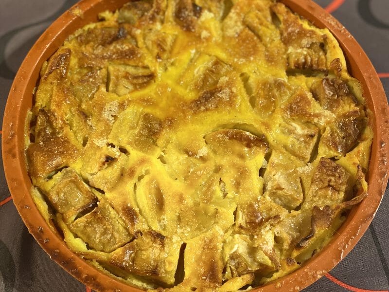 Cliquez pour zoomer ! Flognarde aux pommes (clafoutis aux pommes) Thermomix par elorac27