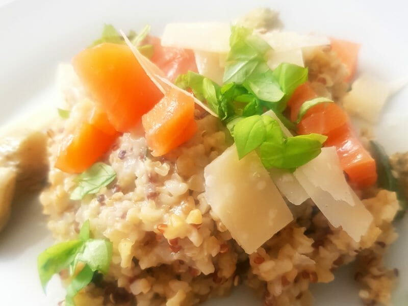 Cliquez pour zoomer ! Risotto de quinoa, courgettes et saumon Thermomix par Nanou49000